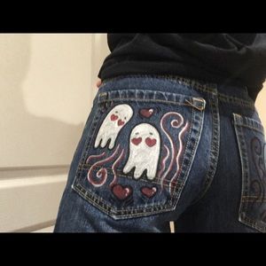 🕯💌”Ghostly” Reworked Jeans!!